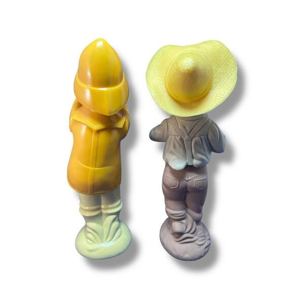 70s Lot of 2 Vintage Avon Catch A Fish Sonnet Cologne empty bottle Fisherman Boy - Picture 2 of 9